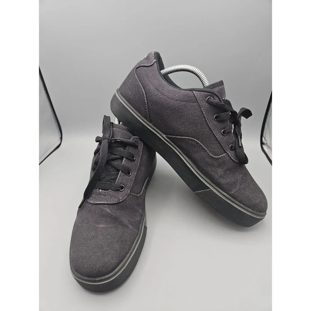 Heelys Launch Mens Size 10 Black Canvas Roller Skate Shoes Y2K Wheels